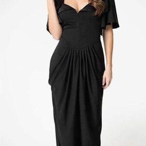 Unique Vintage by Micheline Pitt Zhora black hooded gown rare